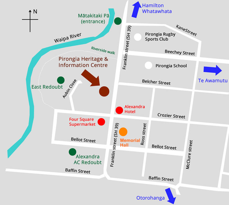 pirongia location map